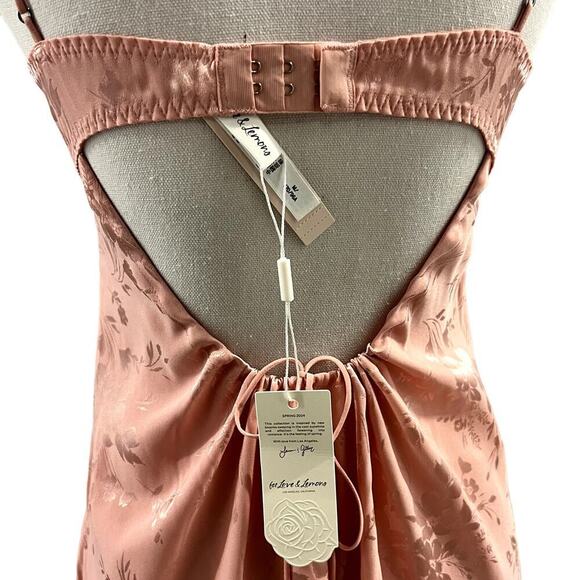 For Love & Lemons Lola Midi Pink Slip Dress Size M - Picture 7 of 9